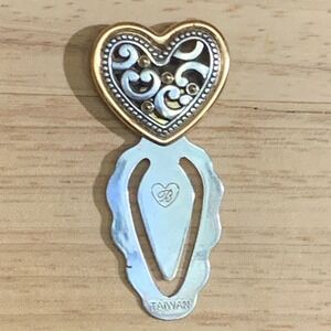 Brighton Bookmark Unisex OS Heart Scroll Two-Tone Silver Gold‎ Vintage Filigree